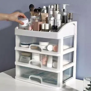 Wholesale Multi-Function Transparent Plastic Desktop Drawers 4 Layer Makeup Organizer Cosmetics Jewelry Storage Box Container