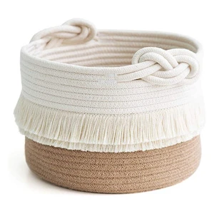 Multi Functional Natural Rattan Jute Yarn Eco-Friendly Food Storage Basket Set Handmade Woven Organizer for Home Storage