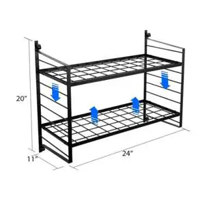 Customized Modern Hanging Rectangle Metal Wall Mount 3-Tier Organizer Rack Sturdy Steel Farmhouse Pots Pans Utensils Spice Rack