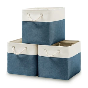 Hot Selling Cotton Linen Portable Dirty Clothes Storage Bathroom Clothes Organization Laundry Hamper Laundry Basket