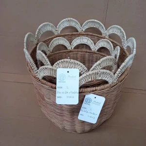 Spacious Premium Rattan Storage Basket Set Handwoven Durable Organizer Basket with Handles Cozy Natural Home Storage