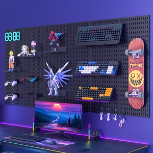 Peg Board Gaming Organizer DIY Display Pegboard Shelf With Hooks Pegboard Free Of Punch Gaming Pegboard Peg Board Wall Organizer
