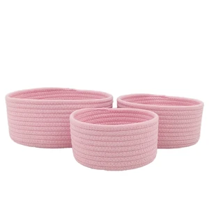 Factory Direct Supply Hand Woven Eco Friendly Cotton Rope Storage Basket for Home Desktop Sundries Organization