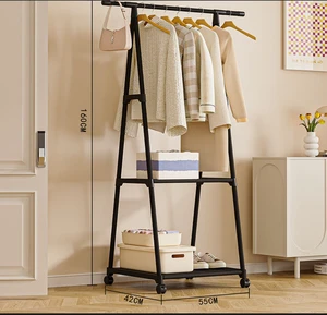 Minimalist Freestanding Coat Rack Stand Metal Clothes Tree with Hooks for Bag Jacket Bedroom Corner Storage Organizer