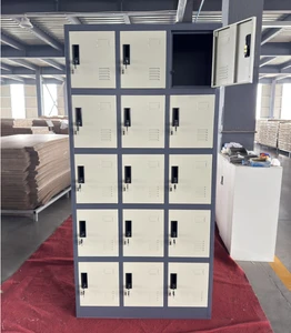 Key Lock Steel Storage Locker Cabinet 15 Door Staff Lockers Wall Mount Metal Lockers Padlock Eco-Friendly 5-Year Warranty Gym