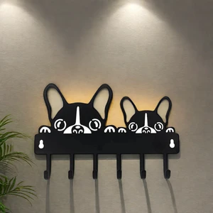 Custom Creative Cartoon Dog Metal Key Hook 10 Hooks Wall Mount Kitchen Bag Storage Organizer
