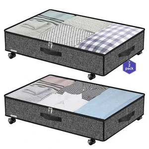 Hot Sale Underbed Container Storage Box and Containers Storage With Wheels 2 Pack