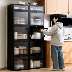 Bamboo Kitchen Storage Rack Organizer Spice Rack Multi-Layer Cabinet Household Kitchen Supplies