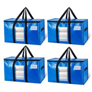 Customized Extra Large Capacity Waterproof Heavy Duty Moving Bag Reusable PP Woven Moving House Storage Bags