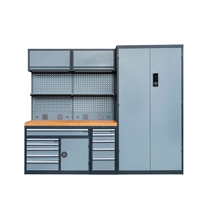 Garage Workstation Modular Workbench Tool Cabinet Workshop Cabinet Steel Tool Chest Workbench Heavy Duty Storage Garage Cabinet
