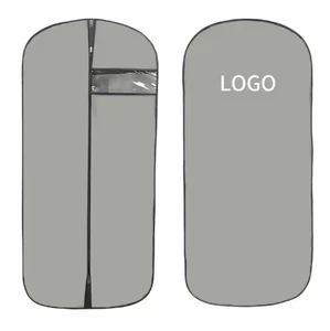 Custom Large Non-Woven Foldable Garment Bag Dustproof PVC Window Cover Protector for Fashion Dress & Suit