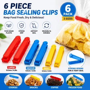 Food Storage Bag Bread Clips 6pcs Seal Clip with Custom Color and logo