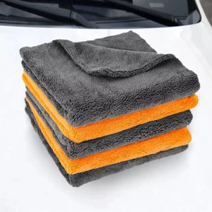 High Quality 40x40 Edgeless Microfiber Cleaning Towel Quick-Dry Soft Polish Cloth For Car Detailing And Drying