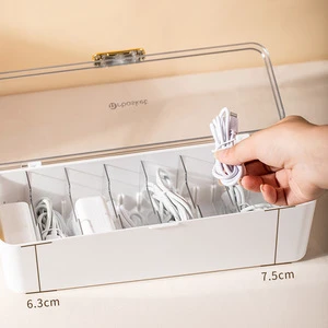 Versatile Wall-Mounted 8-Compartment Cable Organizer Dustproof Plastic Data Line Management Charger Storage Solution