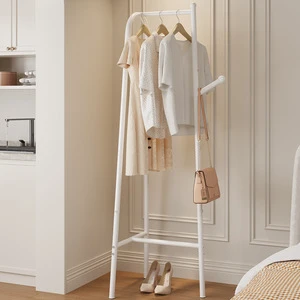 Simple coat rack household floor-standing clothes rack floor-to-ceiling room hanger dormitory small clothes storage rack