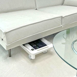 Mobile Rolling Under Bed Storage Tray with Wheels 2 Pack White Sliding Organizer Drawer for Closet Plastic Storage Box