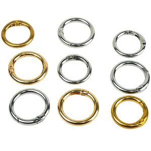 Wholesale Spring Loaded O Ring Clasp Openable Metal Ring Clip for Charms Keychains & Bag Strap