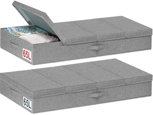 Foldable Under Bed Storage With Lids Large Underbed Storage Containers Clothes With 3 Handles