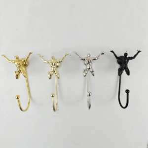 Novel and Stylish Multifunctional Zinc Alloy Wall Hanger Hook in a Kneeling Human Design