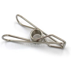 Ss304 Ss316 2.4mm Wire Clothespins Laundry Chip Clips Metal Paper Clips Stainless Steel Wire Utility Clothespins Pegs