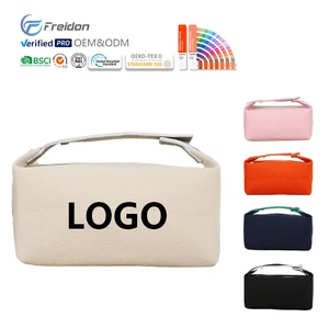 Hot Selling Recycled Waterproof Canvas Jute Cosmetic Bags with Custom Logo, Foldable Zipper Makeup Pouches for Daily & Travel