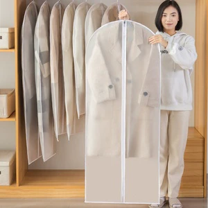 Transparent PEVA Washable Customizable Garment Dust Cover Hanging Clothes Bag for Coats & Suits Clothing Organizer Protector