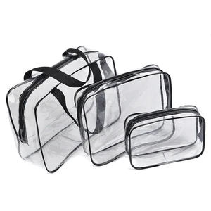 Clear Transparent PVC Travel Toilet Cosmetic Storage Bag clear Makeup Pouch With Zipper