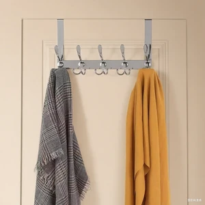 Door Coat Hanger Towel Hanger Over Door Coat Rack Towel Rack with 5 Coat Hook for Bag