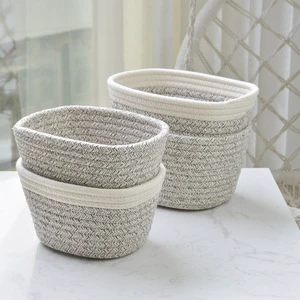 Vintage Eco-Friendly Cotton Rope Storage Basket For Household Items Toys Laundry Blanket Closet Storage