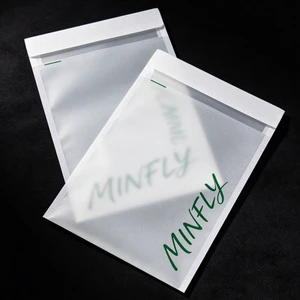 Biodegradable 40gsm Glassine Bags For Apparel Retail Packaging Custom Logo Printed Plastic Free Envelopes For T Shirt Shipping