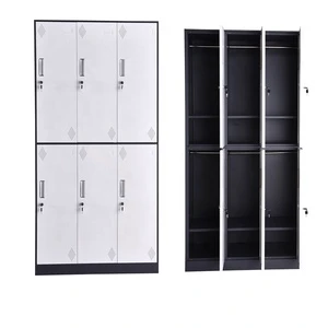 Metal Staff Work Clothes Storage Metal Locker Cabinets Changing Room Use 6 Door Steel Locker for Gym Staff Student Locker