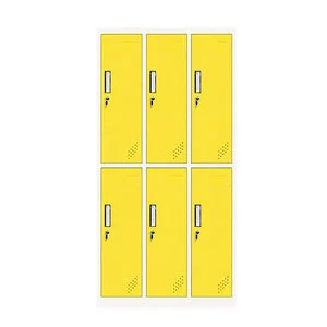 6 Door Steel Locker Cabinet with Lock Vent Holes Heavy Duty Metal Furniture for Gym School Staff Changing Room Sturdy Structure