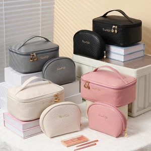 Women Waterproof Cosmetic Bag PU Multi Colors Travel Makeup Bags Woman Portable Custom Make up Toiletry Storage Bag