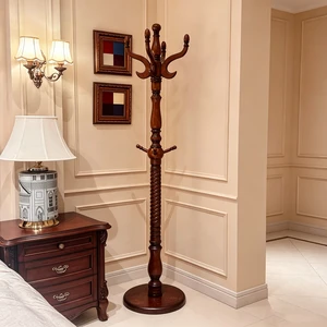 Modern Durable American Wooden Coat Rack Freestanding Hall Tree 195cm Entryway Storage Stand Hat Hooks Solid Living Room Hotel