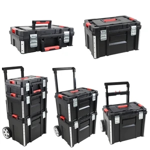 Vertak Stack-n-Roll Modular Tools Organizer for Garage Storage and DIY 3 Piece Resin Rolling Tool Box System