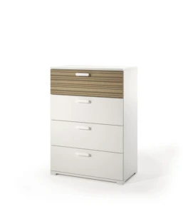 Terraneo 4-Drawer Dresser Metal Runners Chest Drawers Modern Freestanding Clothes Storage Ergonomic Handles Melamine Wood Made