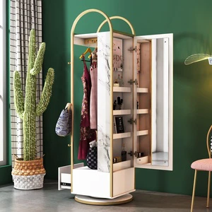 Luxury Modern Furniture Stainless Steel Frame Storage Rotating Clothes Coat Rack