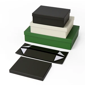 Customized High-End Eco-friendly Folding Lid and Base Paper Box with Sponge Lining for Shoes Cloth Socks Gifts