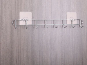 Creative Iron Wall Hooks Living Room Coat Hangers Bedroom Door Single Row Clothing Rack