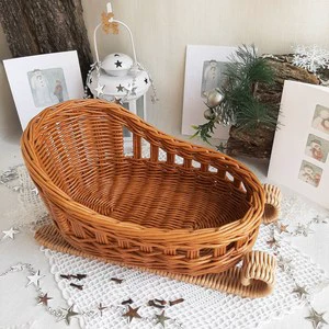 New Style Christmas Storage Basket Fruit Hamper Home Decoration Supplies Party Holiday Handmade Item Manufacturer Vintage Style