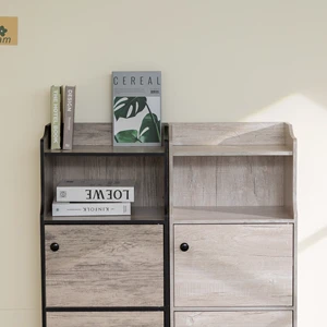 High Quality Modern Three-Tier Open Storage Cabinet for Living Room Bedroom Particle Board Paper 3 Compartments Home Furniture