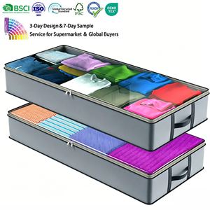 Custom Under Bed Storage Containers Closet Organizer Foldable Underbed Storage Bags For Blankets Comforter Sweaters Pillows