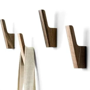 Solid Wood Classic Design Wall Hanging Coat Rack with Cup Hook for Entrance Living Room or Bedroom