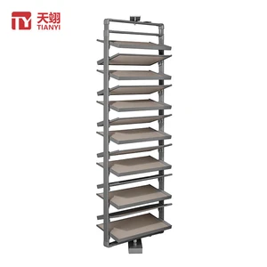 TIANYI Modern Space Optimizing Sliding 360 Degree Rotating Shoe Rack For Closet Containing Colorful Adjustable Trays