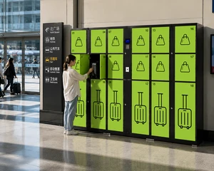 2026Smart Luggage Locker 18Door, Large Capacity Rental Storage Cabinet with PIN Code for Railway Station & Tourist Attraction