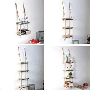 Nordic Creative Country Style Solid Wood Wall Hanging Storage Rack Household Storage Rack Wall Hanging Decorative Rack