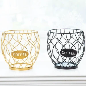 Wire Metal Fruit Basket Countertop Snacks Storage Holder Coffee Capsule Organizer Storage Basket