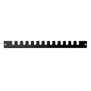 1U 19 Inch Rack Mount 12 Port Fishbone Cable Management Panel 15mm Slot Width Thickened Metal Cable Organizer