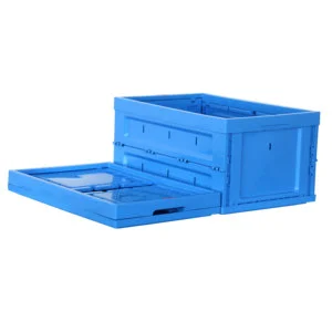 Heavy-Duty Durable PP Plastic Folding Crate Nestable Stackable Collapsible Design-Easy Storage Transport Recyclable Mesh Basket