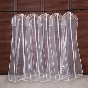WS07 Wholesale Transparent Hanging Clothes Dustproof Cover Translucent PEVA Cheap Foldable Clothing Cover Garment Protector Bags